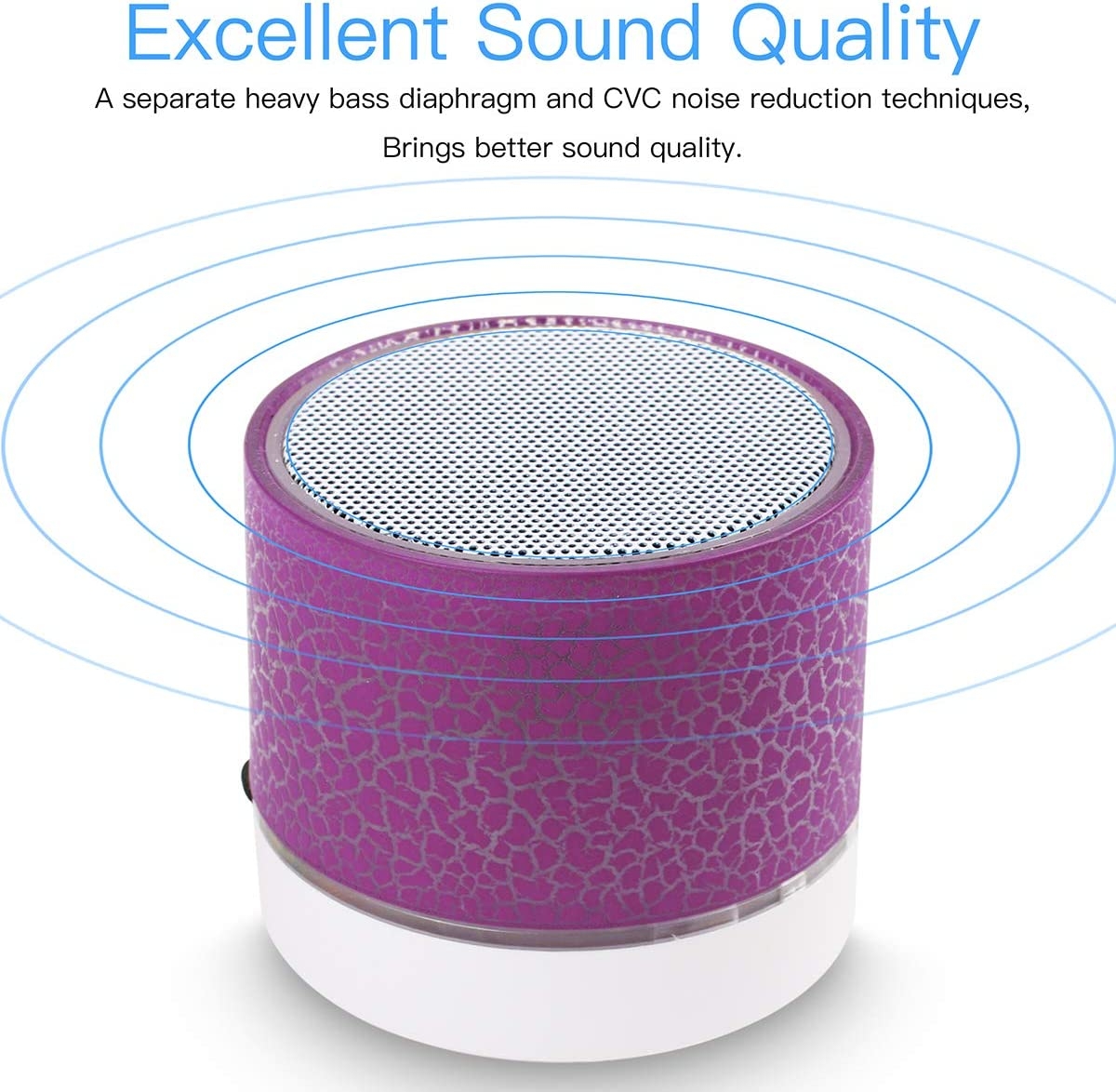 Portable Wireless Mini Bluetooth Speaker,AICase Super Bass Stereo Rechargeable Speaker with LED Lights - Image 25