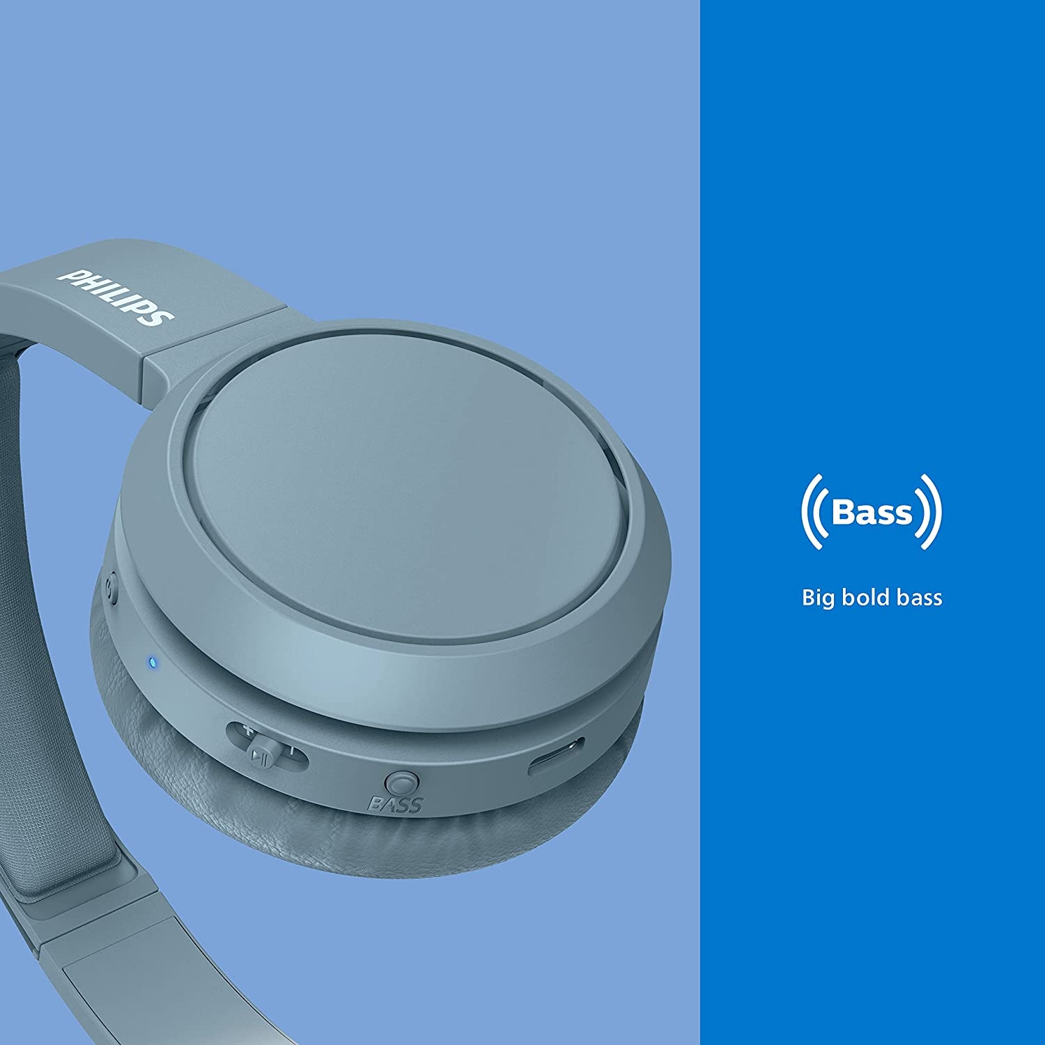 Philips H4205 On-Ear Wireless Headphones with 32mm Drivers and BASS Boost on-Demand, Blue - Image 19
