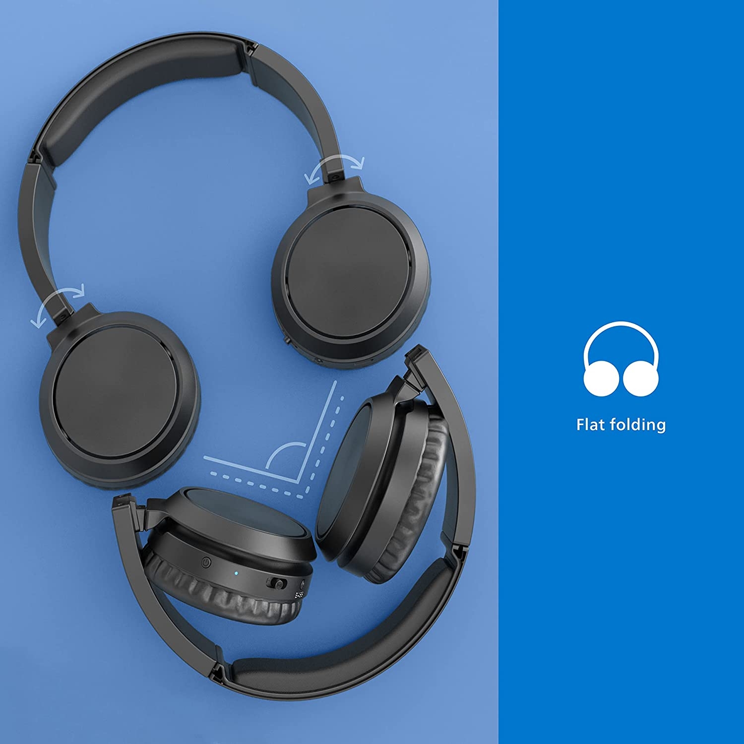 Philips H4205 On-Ear Wireless Headphones with 32mm Drivers and BASS Boost on-Demand, Blue - Image 5