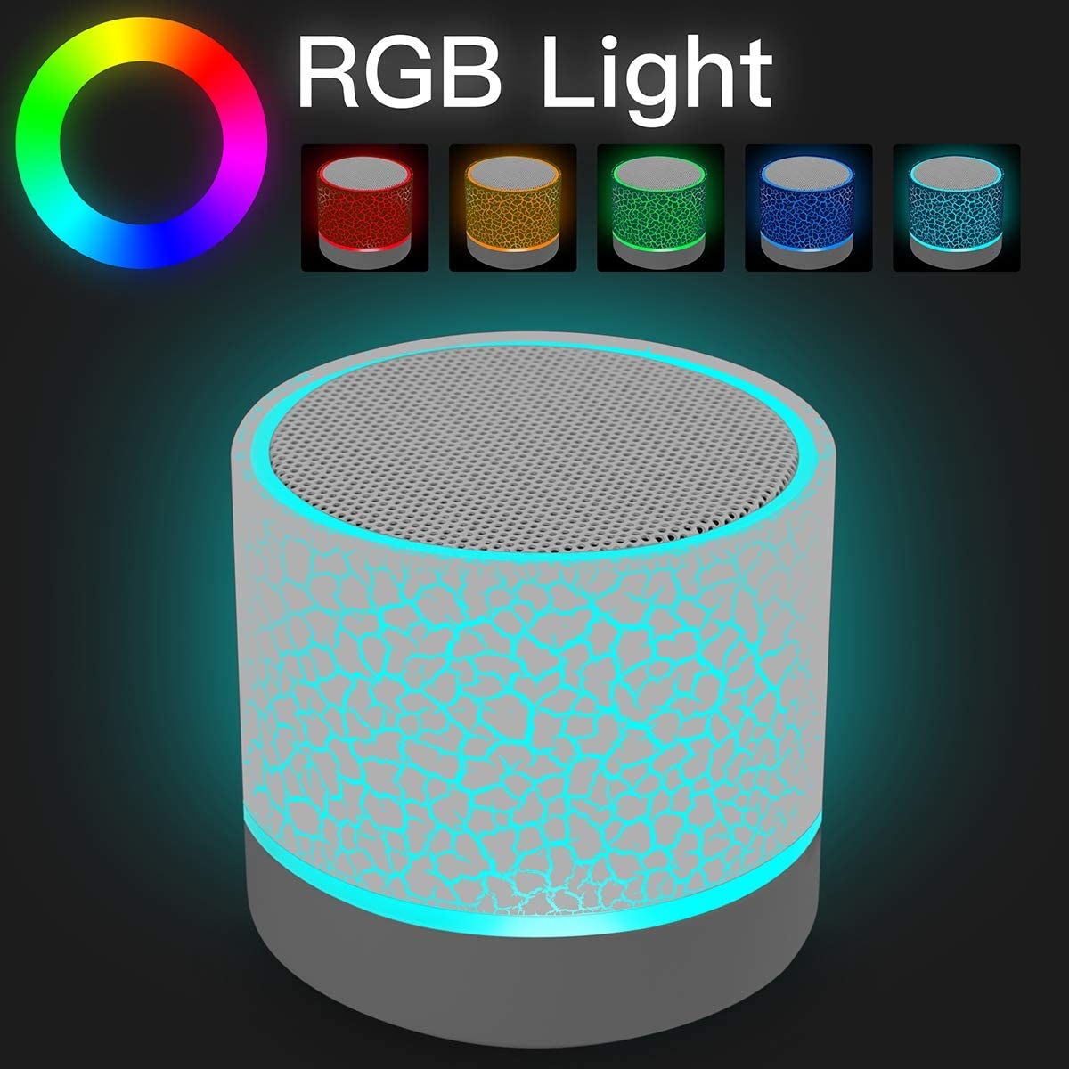 Portable Wireless Mini Bluetooth Speaker,AICase Super Bass Stereo Rechargeable Speaker with LED Lights - Image 13
