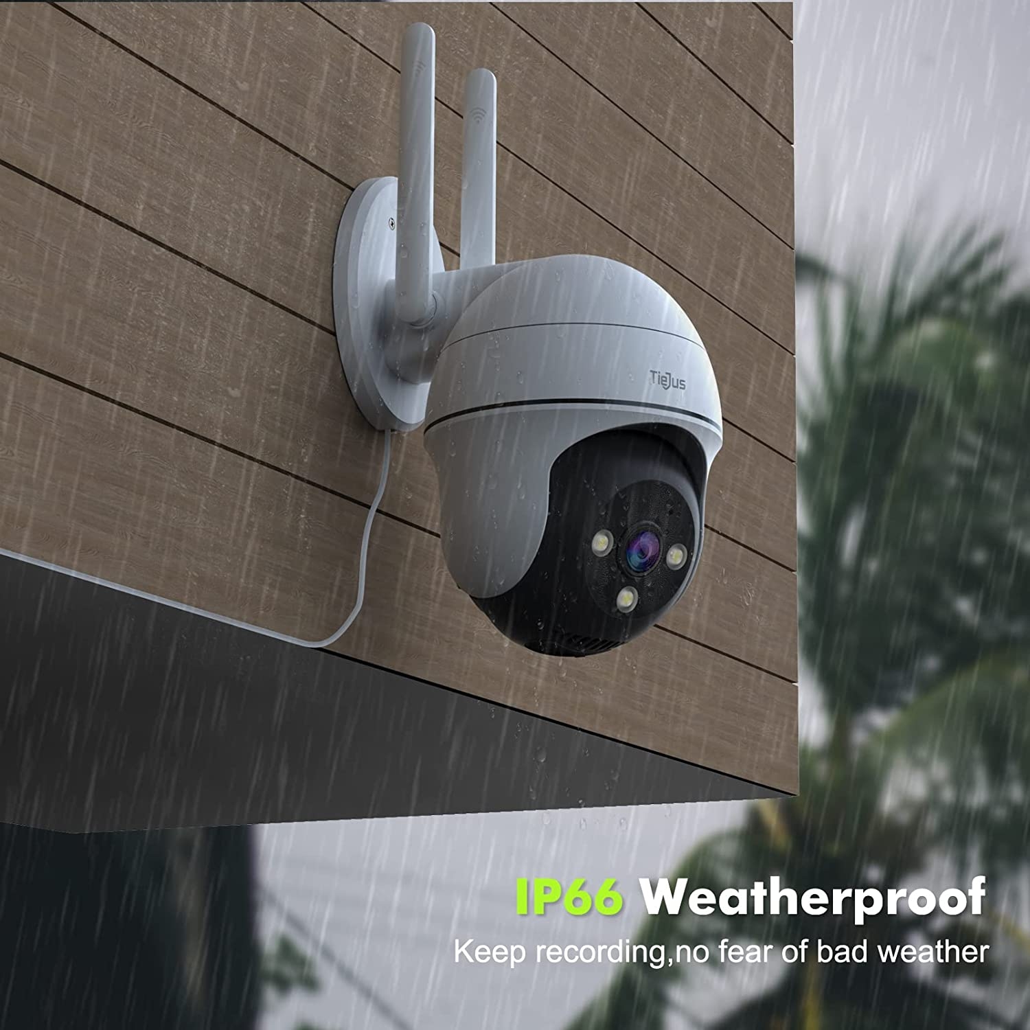 TIEJUS Security Camera Outdoor, 2K Outdoor Security Cameras with 360° PTZ, 2.4G WiFi Wired Home Surveillance Camera, 24/7, 3MP - Image 9