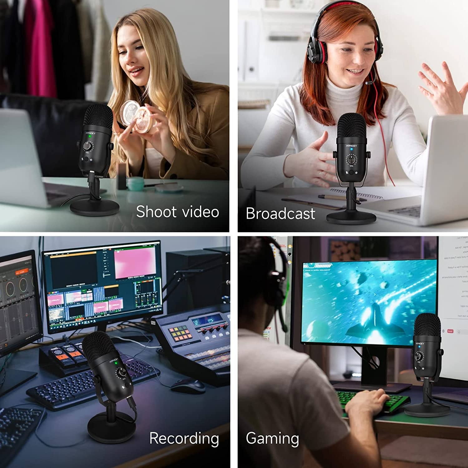 MTPHOEY Podcast Microphone for Phone, Professional USB Microphone for PC/Pad/PS4/i*O*S/Android,Computer Mic with Noise - Image 6