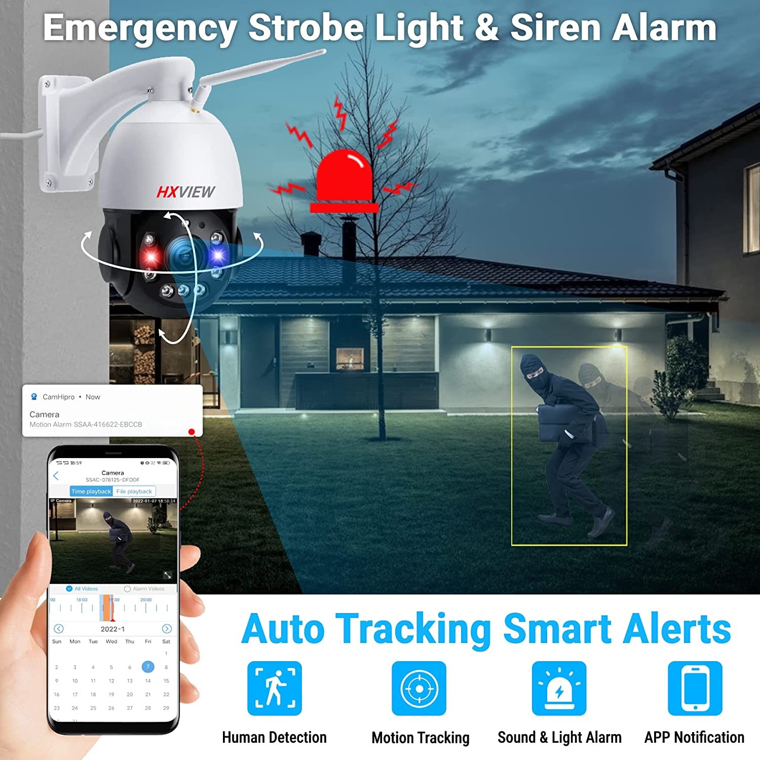 HXVIEW PTZ Security Camera Outdoor 30X Optical Zoom Camera WiFi Wireless 5MP RTSP IP Camera 1000FT Night Vision Auto Tracking - Image 4