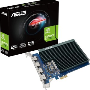 ASUS NVIDIA GeForce GT 730 Graphics Card (PCIe 2.0, 2GB GDDR5 Memory, 4X HDMI Ports, Single-Slot Design, Passive Cooling)
