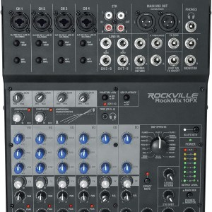 Rockville RockMix 5 Channel Pro Mixer w/USB Interface, Bluetooth, Echo, EQ