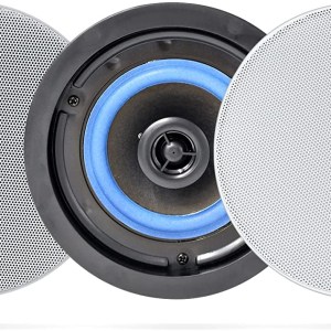 Herdio 4 Inches Flush Mount 2 Way Full Range in Wall Bluetooth Ceiling Speakers,Perfect for Humid Indoor Outdoor Placement Bath,