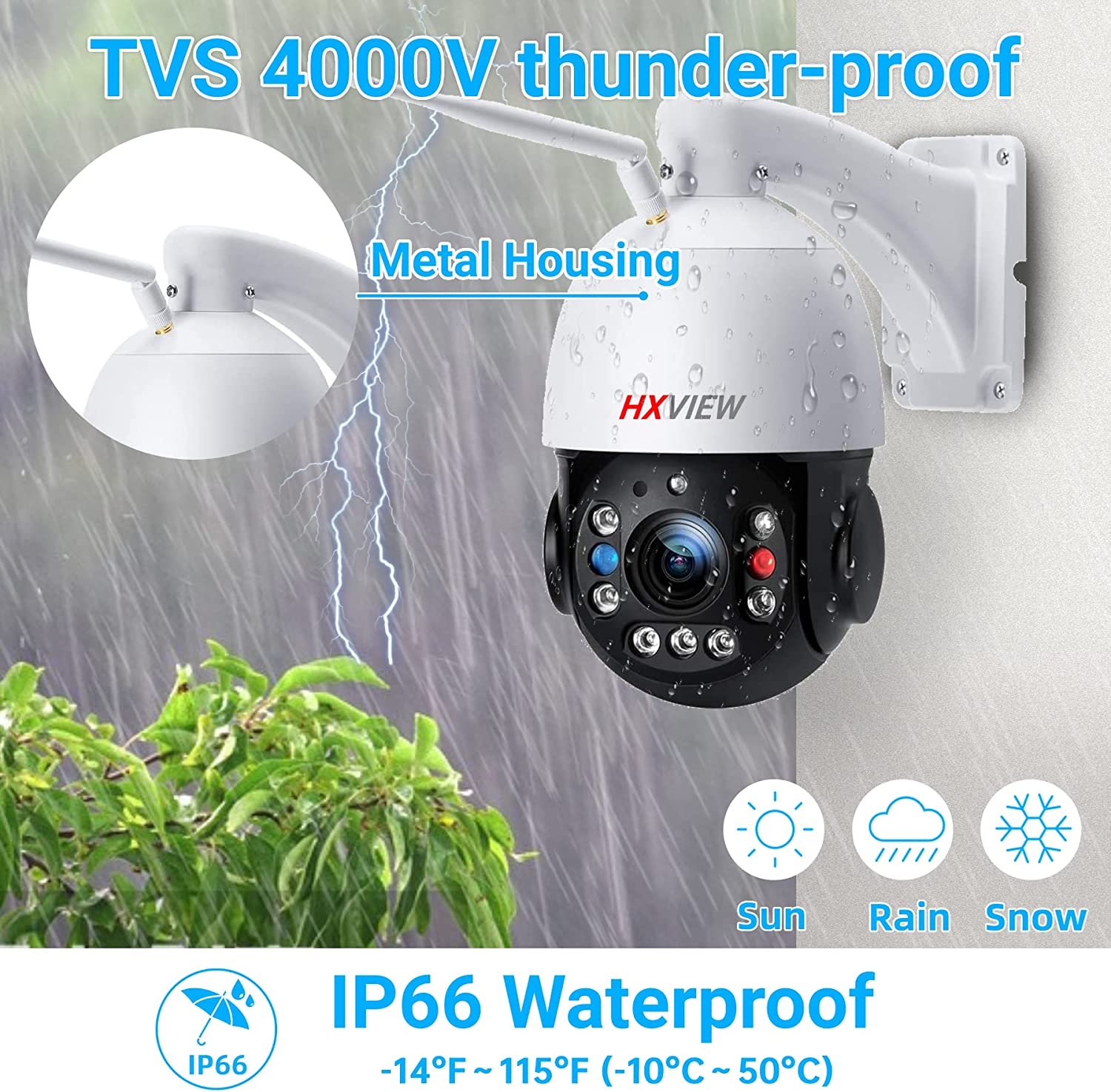 HXVIEW PTZ Security Camera Outdoor 30X Optical Zoom Camera WiFi Wireless 5MP RTSP IP Camera 1000FT Night Vision Auto Tracking - Image 6