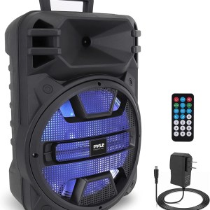 Bluetooth PA Speaker System - 600W Rechargeable Outdoor Bluetooth Speaker Portable PA System w/ Dual 8” Subwoofer 1”