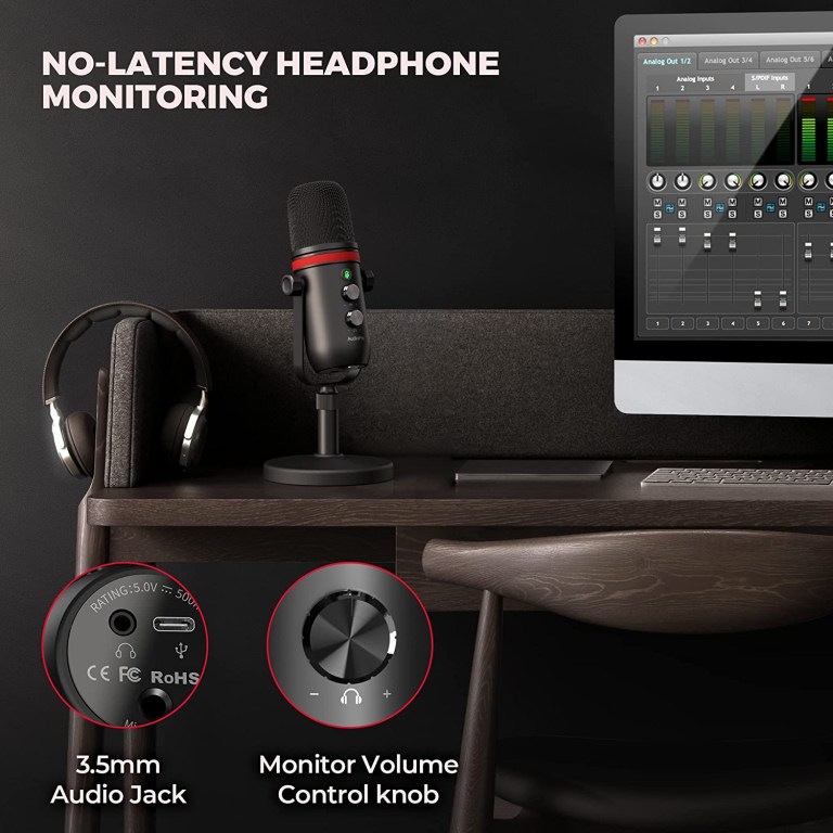 AUDIOPRO USB Microphone - Computer Condenser Gaming Mic for PC/Laptop ...