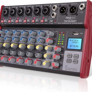 Professional Wireless DJ Audio Mixer - 8-Channel Bluetooth Compatible DJ Controller Sound Mixer w/ USB Port, 6 Mic/Line Input,