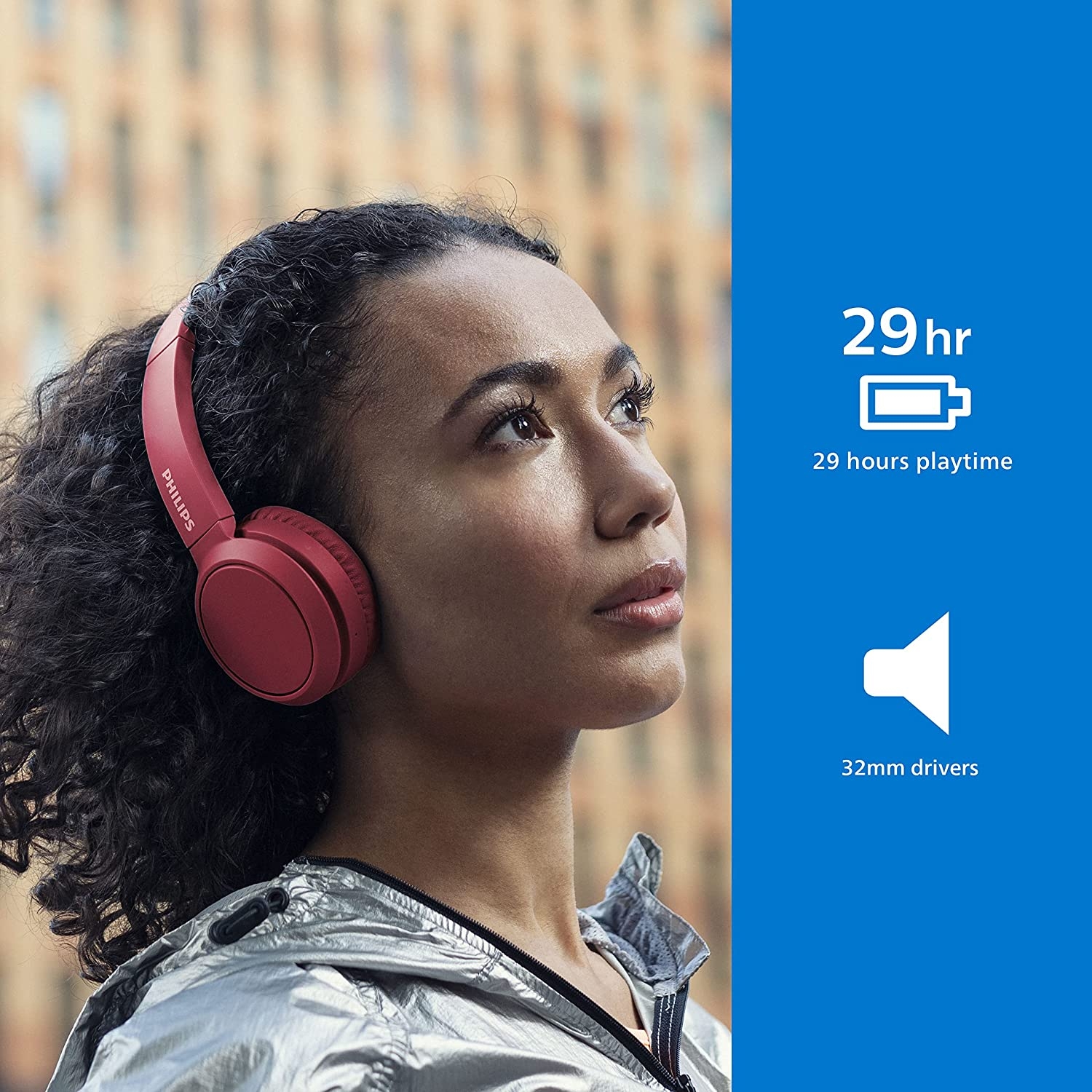 Philips H4205 On-Ear Wireless Headphones with 32mm Drivers and BASS Boost on-Demand, Blue - Image 12