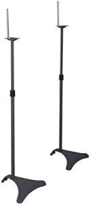 Atlantic Adjustable Height Satellite Speaker Stands, Tool-Free Height Adjustment from 27 to 49 inch, Heavy-Duty Powder-Coated