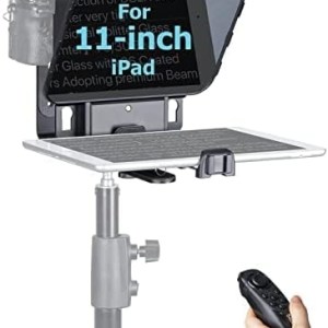 Teleprompter,Desview T3S Promoting for Device up to 11” with liftable Shooting Platform 70/30 Beam Splitter Glass Use via