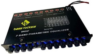 Bass Rockers BREQ7 7 Bands Parametric Equalizer for Car Audio Stereo Amp Sub High Level Speaker Input High Power Front Rear and