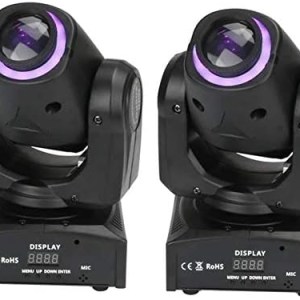 XPCLEOYZ 2Pcs 60W LED Moving Head Light 8 GOBO 8 Pattern Spotlight by DMX Controlled 9/11 Channel for Disco Club Party Stage