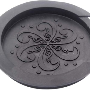 40/41 Inch Guitars Soundhole Cover Silicone Feedback Buster Sound Buffer Hole Protector for Acoustic Guitar, Black