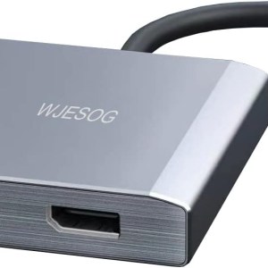 WJESOG Mini Displayport to Dual HDMI Splitter Dual 4K@60Hz Resolution,MDP to 2 HDMI Hub Multi Stream Transport Support 4K