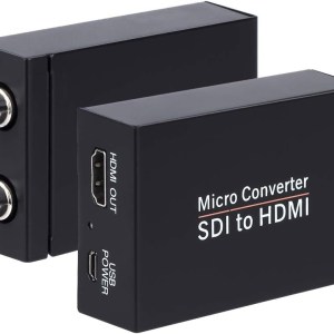 SDI to HDMI Converter Support 3G-SDI, HD-SDI, SD-SDI Auto Format Detection and Stereo Audio De-embedder, SDI Loopout (Black)