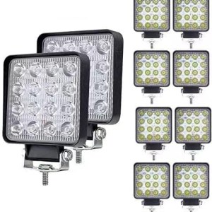 LED Light Pods 10PCS 126W LED Work Light Bar Spot Flood Combo Square LED Diving Light Bars for Tractor Vehicle Truck ATV UTV SUV