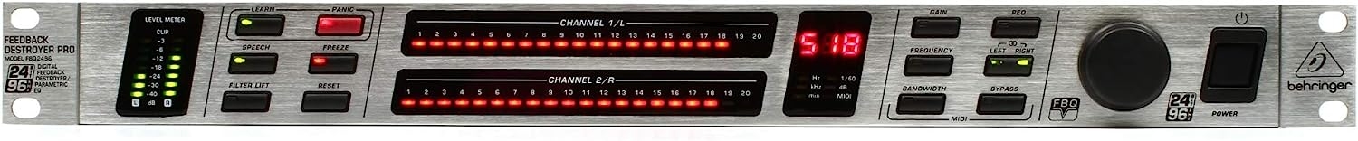 Behringer FBQ2496 Professional Automatic and Ultra-Fast Feedback Destroyer/Parametric EQ