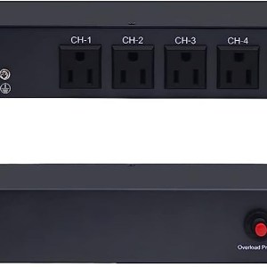 6 Outlet Horizontal 1U Rack Mount PDU Power Strip - Surge Protection，AC 100V-240V-15A，50-60HZ,for Network Server Racks, 6