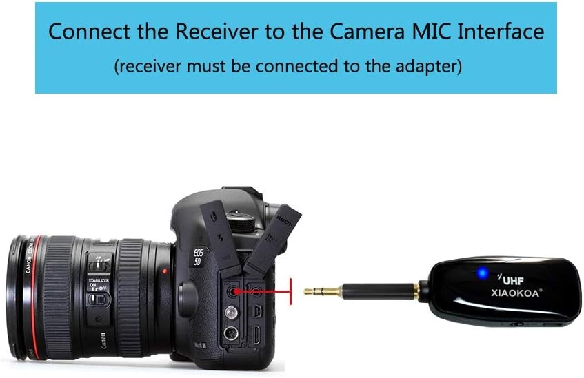 XIAOKOA Wireless Lavalier Microphone,UHF Wireless Lavalier Microphone,50m Wireless Transmission,Sound and Video Recording,for - Image 5