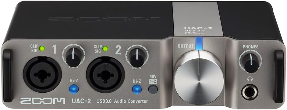 Zoom UAC-2 USB 3.0 Audio Interface, 2 In/2 Out Audio Interface, 2 Mic/Line/Hi-Z Inputs, MIDI I/O, Headphone Output, 2 Line
