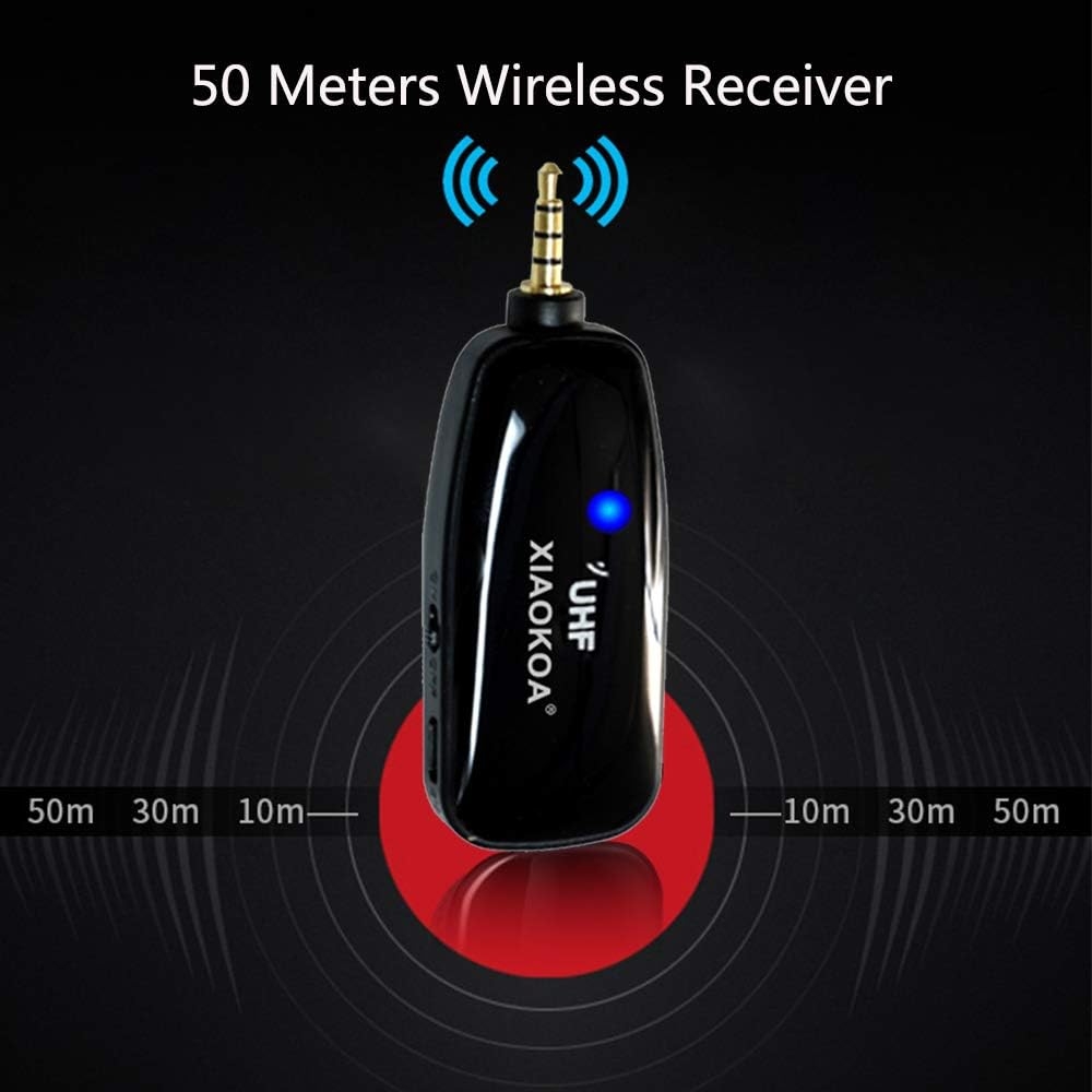 XIAOKOA Wireless Lavalier Microphone,UHF Wireless Lavalier Microphone,50m Wireless Transmission,Sound and Video Recording,for - Image 2
