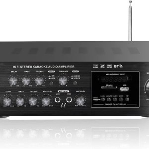 XXXDXDP Powerful 2000w 110v 220v Bluetooth 4ohm Stereo Audio Power Hifi Amplifier Amplifier+rc Support 2 Mic Fm Power Amplifier