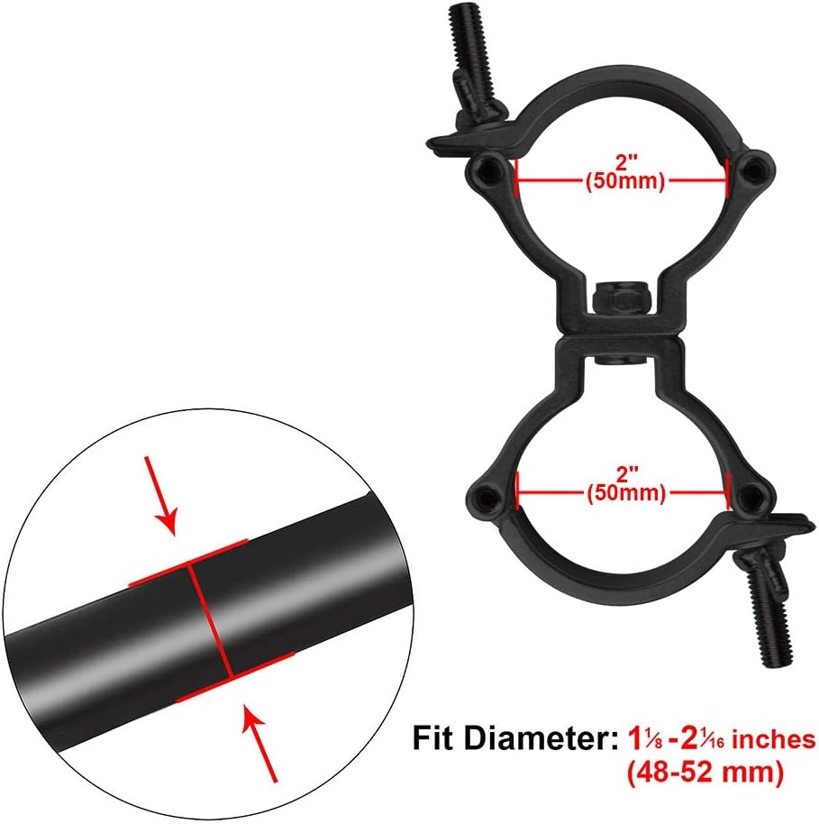 GBGS Lighting Truss Swivel Coupler DJ Light Clamps 2 Inch Heavy Duty Aluminum Alloy 220 LBs for 1.88-2 Inch Pipe 4 Pack - Image 3
