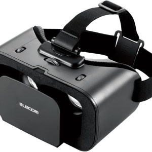 Elecom VRG-X03BK VR Goggles, 360° Adjustable Eye Width, Focus Adjustment, Compatible with Glasses, Aspherical Optical Lenses,