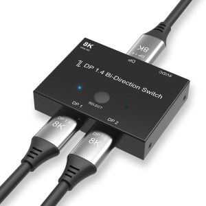 CABLEDECONN DisplayPort 8K DP 1.4 Switch Bi-Direction 8K@30Hz 4K@120Hz Splitter Converter for Multiple Source and displays