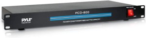 PYLE-PRO 8-Outlet Rack Mount Power Conditioner-15 Amp 1800W Black AC Surge Protector Suppressor Wall Power Strip w/Multi Rear