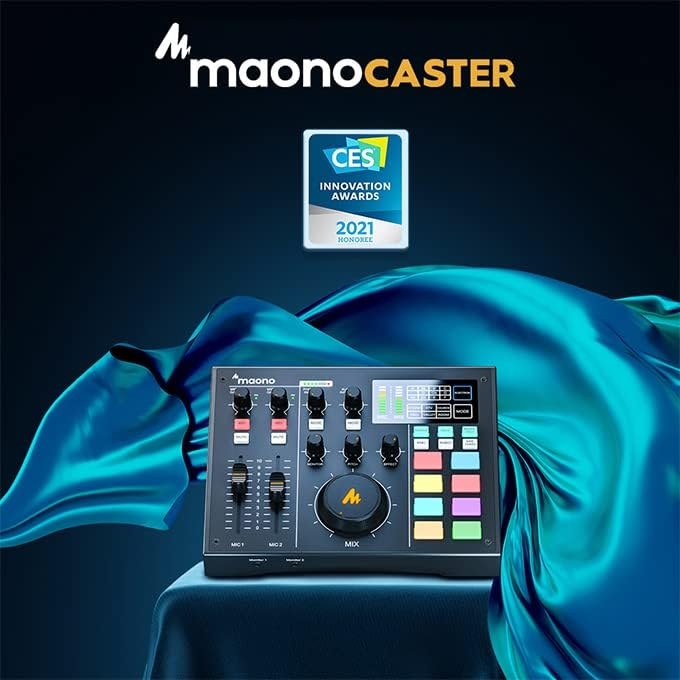 Audio Interface with DJ Mixer and Sound Card, Maonocaster Portable ALL-IN-ONE Podcast Production Studio with XLR Condenser - Image 2