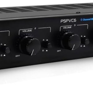 Premium New and Improved 6 Zone Channel Speaker Switch Selector Volume Control Switch Box Hub Distribution Box for Multi Channel