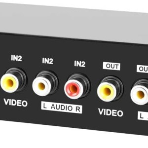 Panlong 4-Way AV Switch RCA Switcher 4 in 1 Out Composite Video L/R Stereo Audio Selector Box for DVD STB Game Consoles