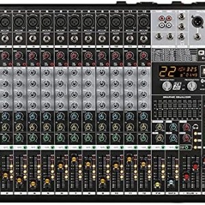 BOMGE Professional Audio Mixer Sound Board Console Desk System Interface 12 Channel Digital USB Bluetooth MP3 PC Input 48V