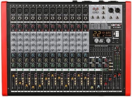 BOMGE Professional Audio Mixer Sound Board Console Desk System Interface 12 Channel Digital USB Bluetooth MP3 PC Input 48V