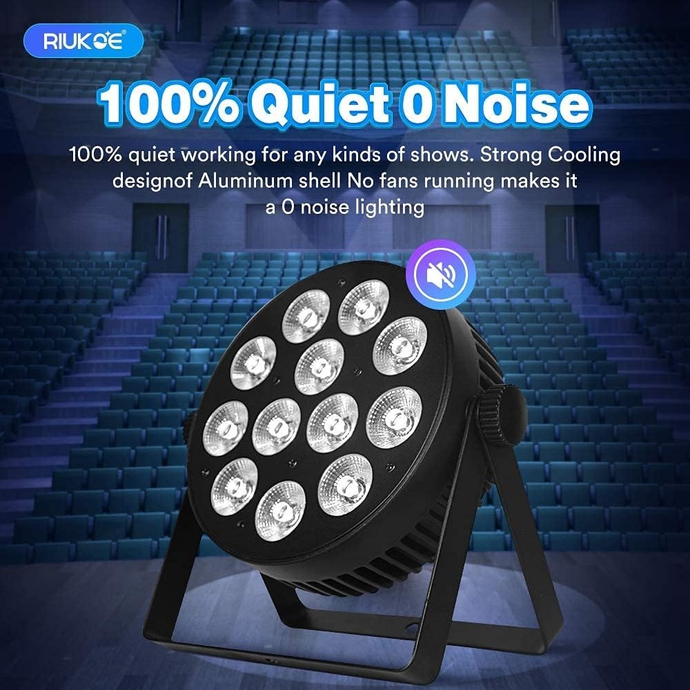 RIUKOE Stage Light Led Par Aluminum Cast Fanless Accent Light DMX RGBW 96W Dj Lights Sound Activated Powerful SlimPAR Led Wash - Image 9