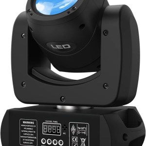 U`King 100W LED Moving Head Light 18-Facet Prism Stage Lighting DJ Lights 7 Gobos and 8 Colors Spotlight with DMX and Sound