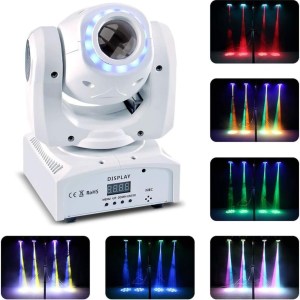 Moving Head Lights LED Stage Lights Spot 4 Color RGBW Gobos with Magical Circle 60W DMX for DJ Disco Party Lights by U`King