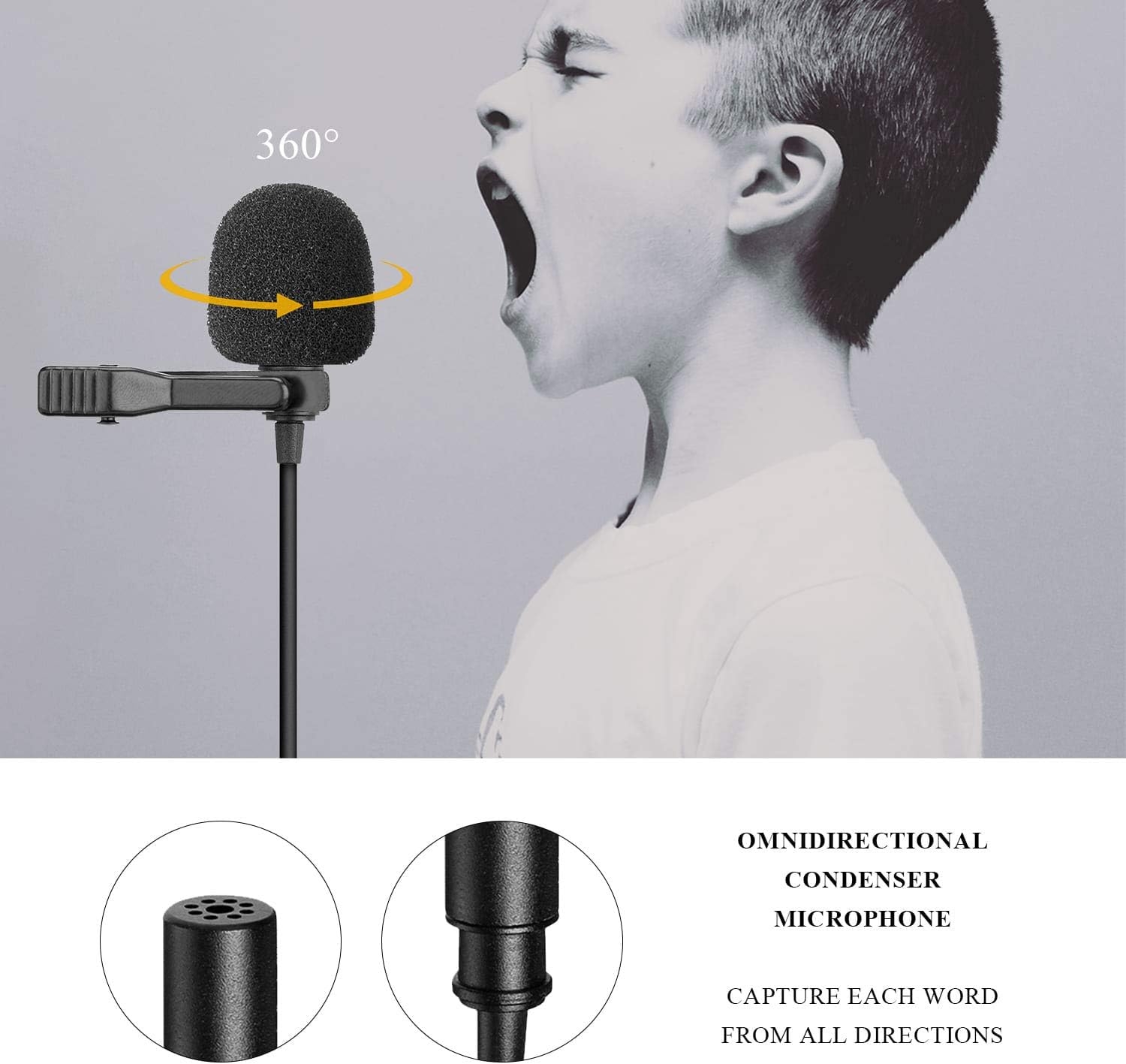 BOYA Microphones by-M1 Compact Smartphone Camera DSLR Lavalier Microphones for iPhone Android Samsung Sony Nikon (19.7ft) - Image 2