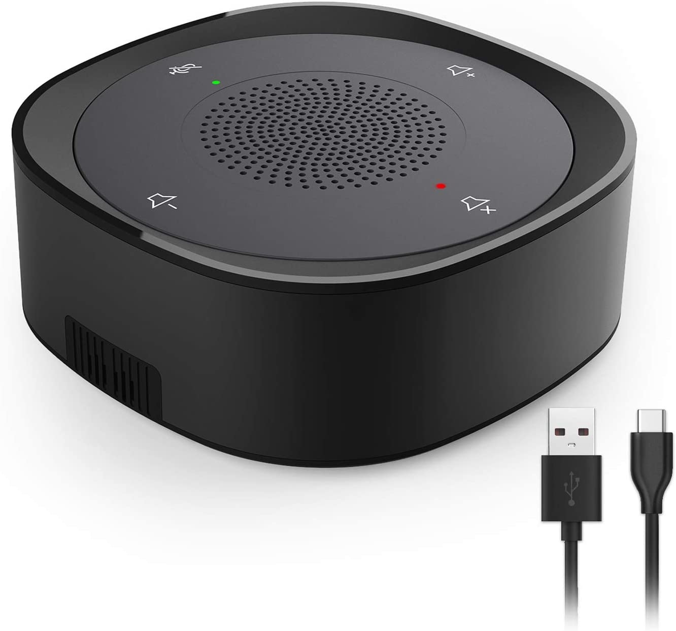 USB Speakerphone Microphone, Conference Speaker Omnidirectional Computer Mic, with 360º Voice Pickup, Touch-Sensor Buttons for