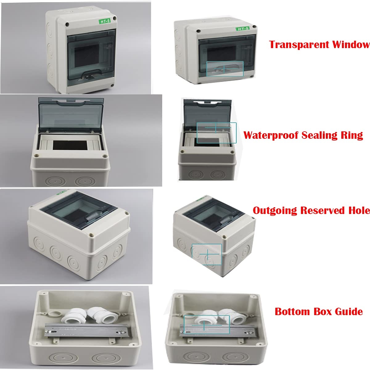 Bettomshin 1Pcs Electronic Junction Box, 200 x 155 x 95mm Switching Power Supply Junction Box Distribution Box Waterproof ABS - Image 23