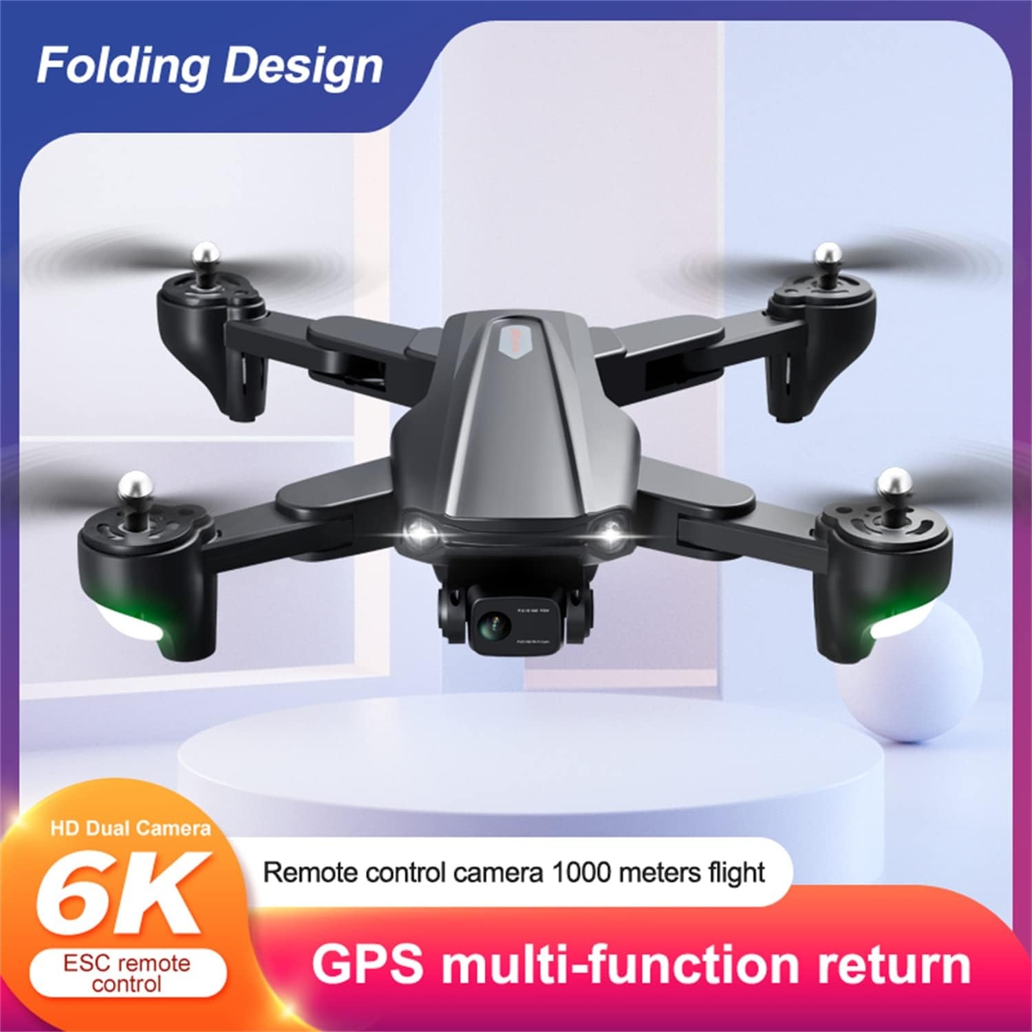 2022 Upgraded Drone With,Gps Aerial Photography 4k Dual-Camera Optical Flow Positioning Four-Axis Drone 5g, Drone With - Image 3