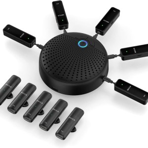 Conference Speakerphone, BALILA Wireless Conference Speaker with 5 Microphones, Portable Omnidirectional Computer Microphone for
