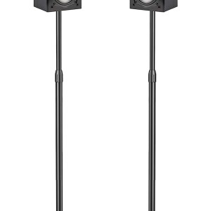 PERLESMITH Speaker Stands Extend 30-45 Inch with Upgraded Cable Management, Hold Satellite, Small Bookshelf & Bluetooth Speakers