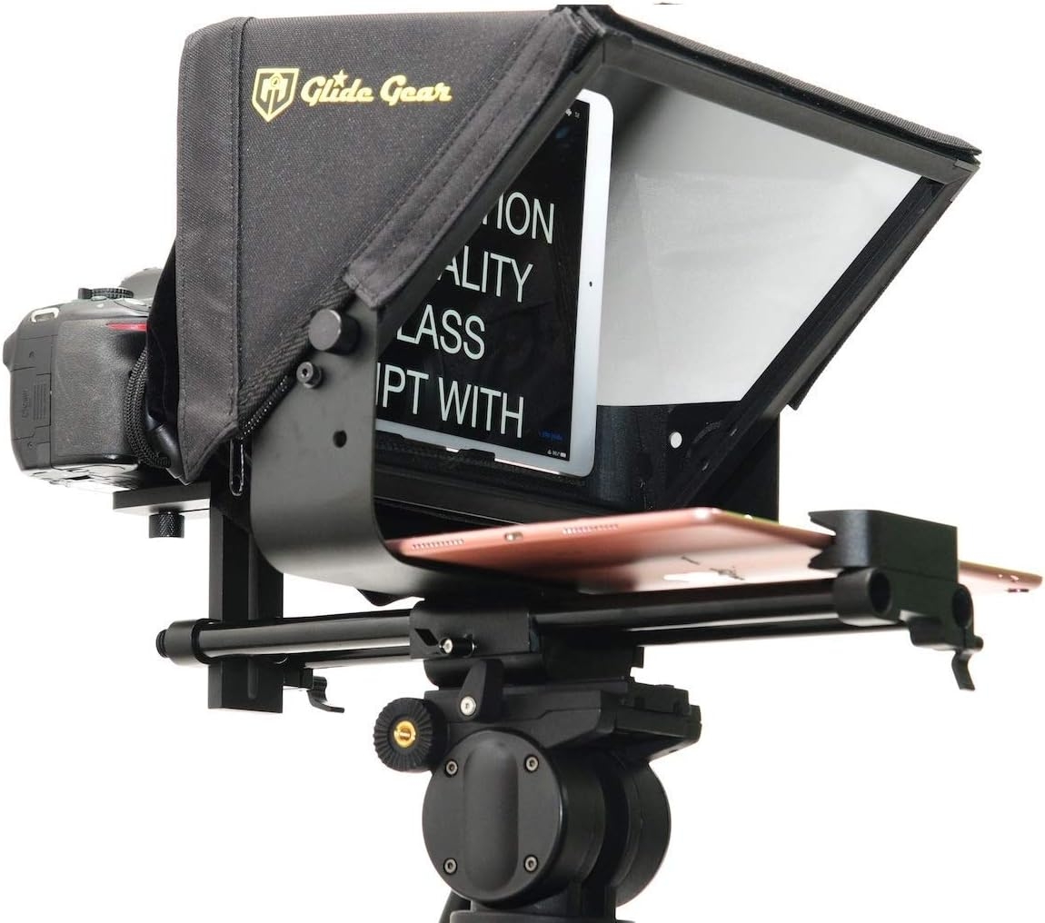 Glide Gear TMP 500 Universal Video Camera Tripod Teleprompter 15mm Rails w/ Carry Case - Image 4