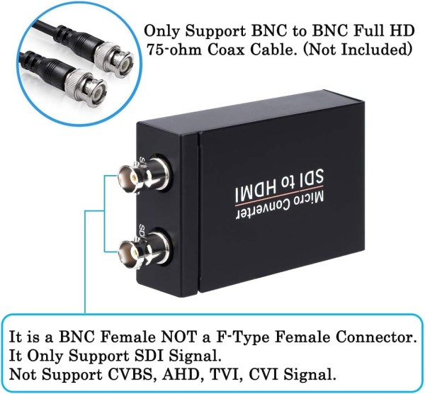 SDI to HDMI Converter Support 3G-SDI, HD-SDI, SD-SDI Auto Format ...
