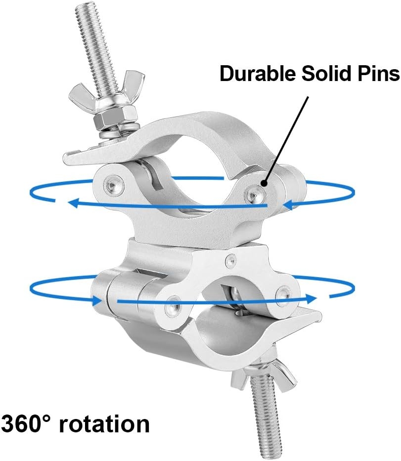 2 Inch Pro-Swivel Truss Clamp, 2 Pack HiLite Heavy Duty 770lb Swivel Coupler Truss Clamps, Dual Head Turn As Needed Two 360 - Image 5
